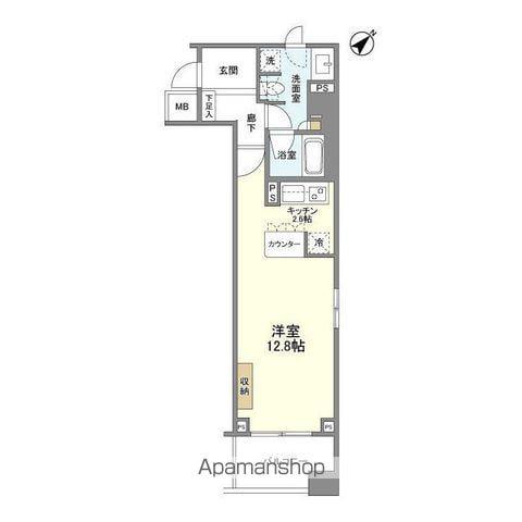 アリーム稲毛海岸(ワンルーム/6階)の間取り写真