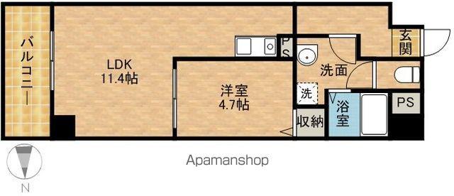 サウスコート(1LDK/5階)の間取り写真