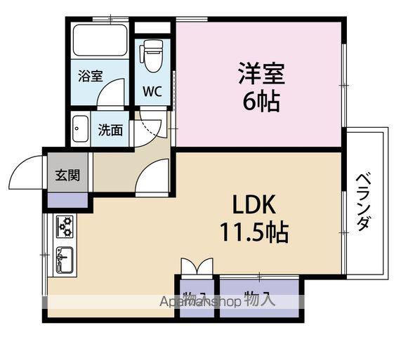 南マンション(1LDK/3階)の間取り写真