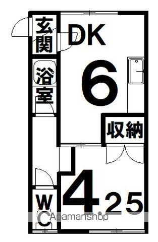 コーポかまだ(1DK/2階)の間取り写真