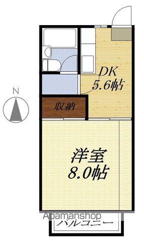 コーポ蘭I(1DK/2階)の間取り写真
