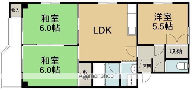 西沢ハイツ(3LDK/2階)の間取り写真