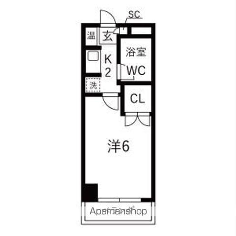 大仁マンション2(1K/3階)の間取り写真