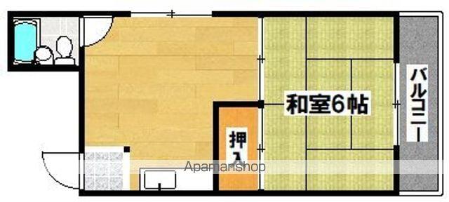 第三コーポ栄(1K/4階)の間取り写真