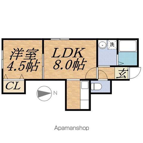 パームツリー(1LDK/2階)の間取り写真