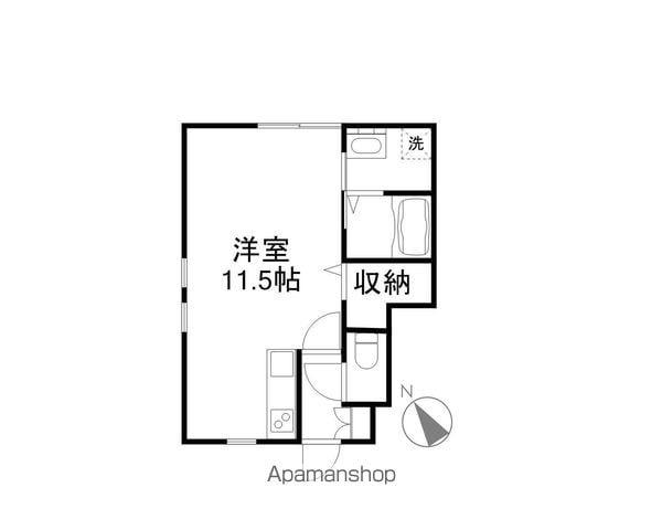 パステルスクエア(ワンルーム/1階)の間取り写真