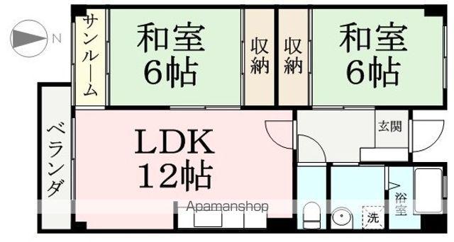 アーバンライフ米松(2LDK/3階)の間取り写真