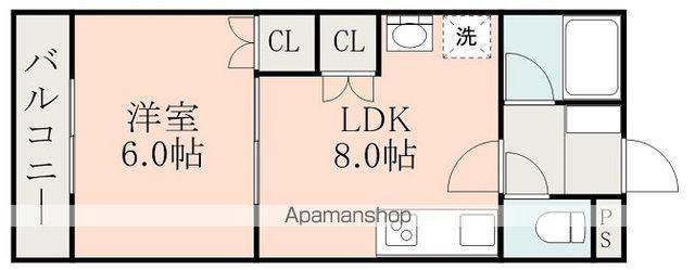セジュール健軍(1LDK/1階)の間取り写真