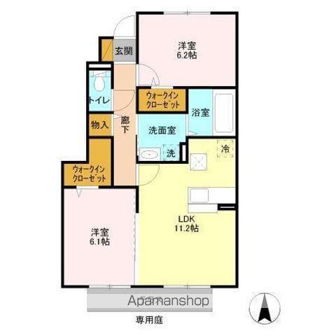 山王NTステージB(2LDK/1階)の間取り写真