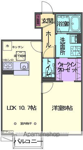 SKY BLUE本館 A棟(1LDK/1階)の間取り写真