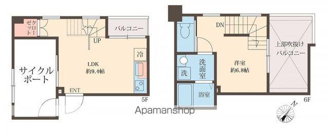 スフィア日本橋富沢町(1LDK/5階)の間取り写真