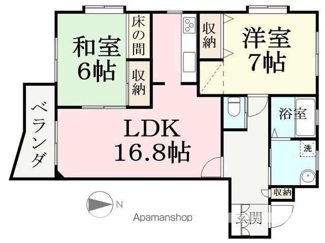ベルデ大宮(2LDK/4階)の間取り写真