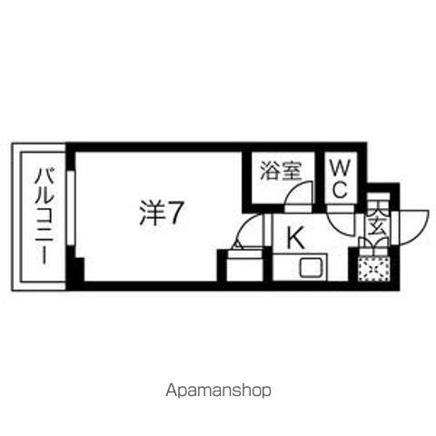 スパシエ八王子クレストタワー(1K/13階)の間取り写真