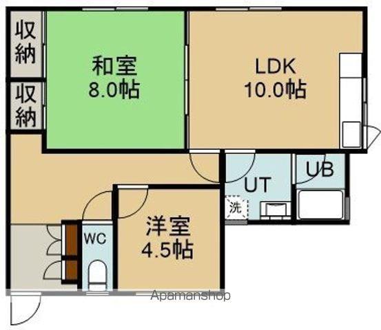 美原5丁目50番アパート(2LDK/2階)の間取り写真
