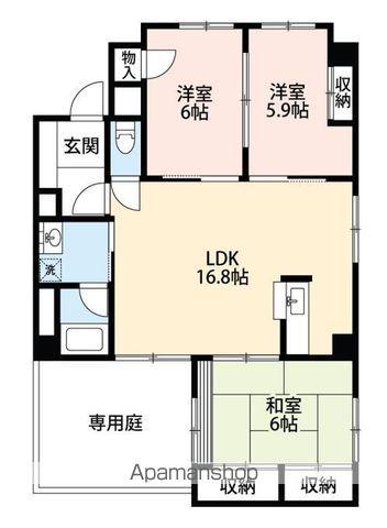 ナチュールプレイスⅠ(3LDK/1階)の間取り写真