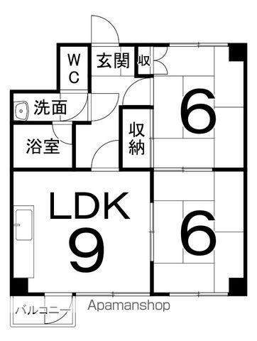 三共ユタカビル(2DK/5階)の間取り写真