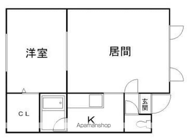 レジデンス祥(1LDK/1階)の間取り写真