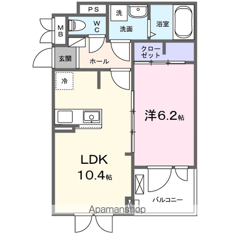アンテムノン(1LDK/3階)の間取り写真
