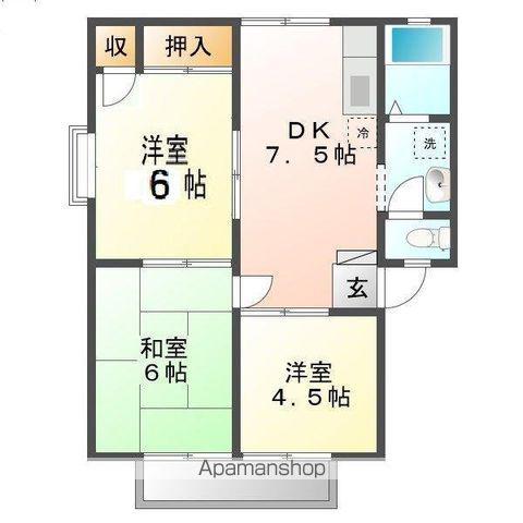 ファミール泉 D(3DK/1階)の間取り写真