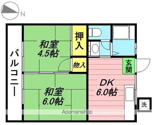 峰岸ハイツ(2DK/2階)の間取り写真