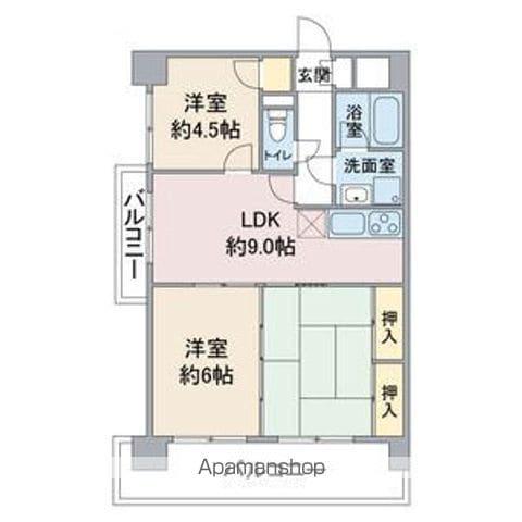 扶桑ハイツⅠ(3DK/3階)の間取り写真