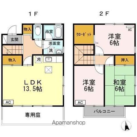 ガーデンタウン松島 Bー3棟(3LDK)の間取り写真