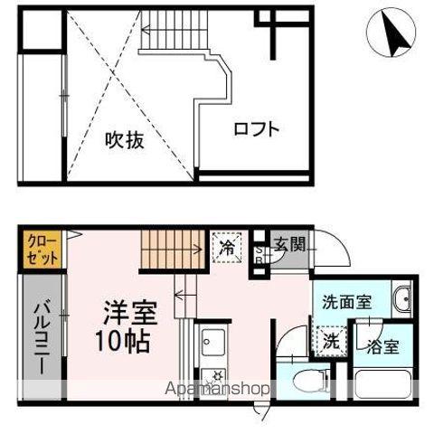 メゾン・ド・ボヌール毛利町(ワンルーム/2階)の間取り写真