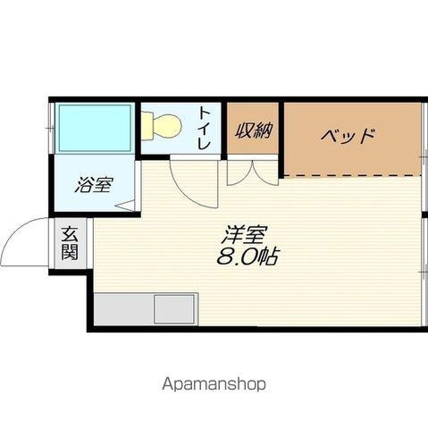 ラポール前田B(ワンルーム/2階)の間取り写真