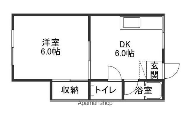 清心コーポ(1DK/2階)の間取り写真