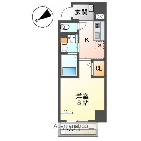 セラヴィ箱崎(1K/4階)の間取り写真