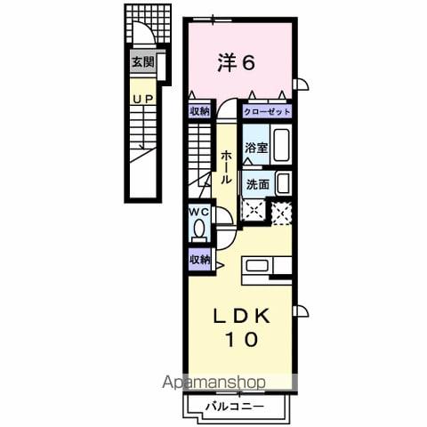 フローラーリア(1LDK/2階)の間取り写真