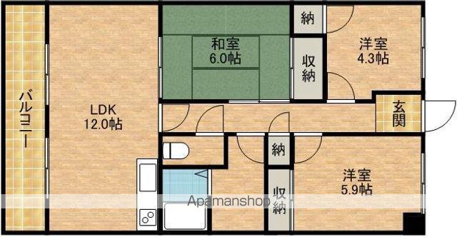 マ・メゾン蜆塚(3LDK/4階)の間取り写真