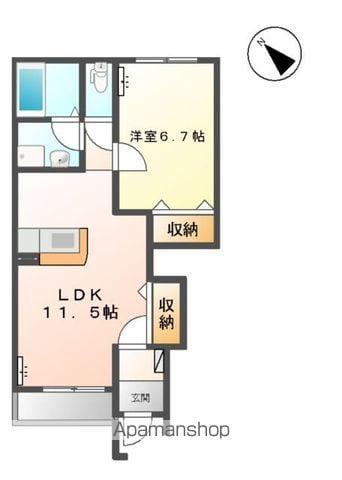 鹿島線 鹿島神宮駅 バス乗車時間:32分 鹿島セントラルホテルバス停で下車 徒歩57分 2階建 築13年(1LDK/1階)の間取り写真