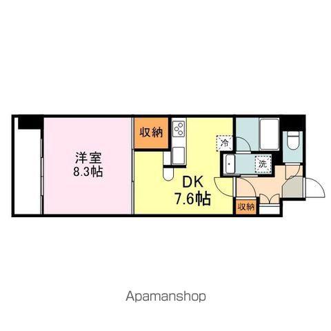 フラットリア春日(1DK/4階)の間取り写真