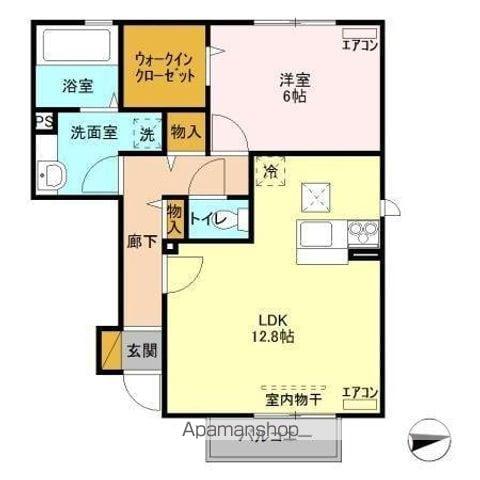 ボナール(1LDK/1階)の間取り写真