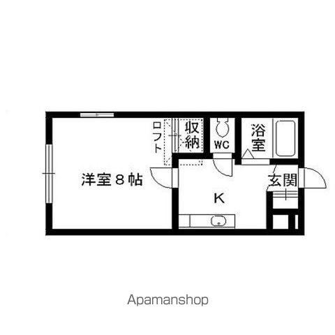 アラモード八乙女Ⅱ(1K/1階)の間取り写真