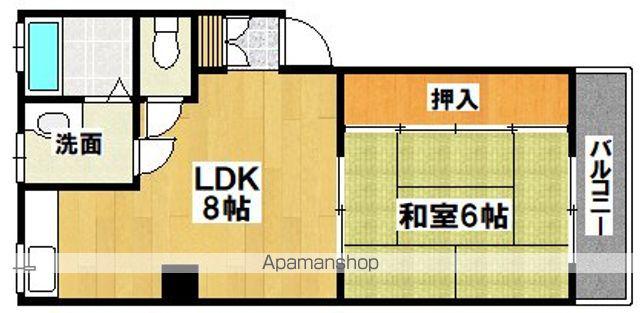 墨江朝日マンション(1LDK/2階)の間取り写真