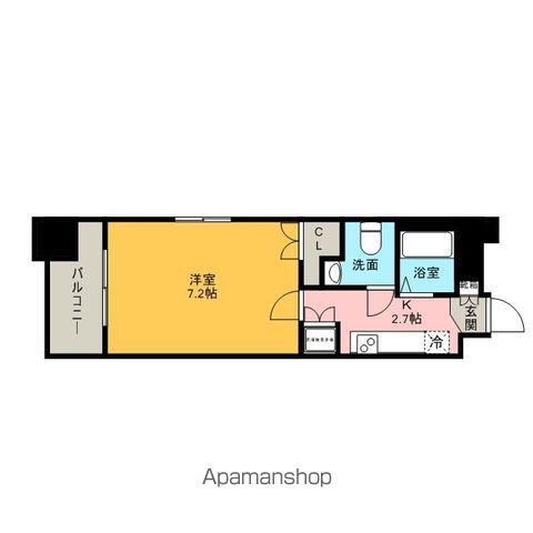 アーバンフラッツ天神東Ⅱ(1K/2階)の間取り写真