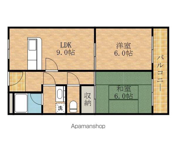 リレックス岸和田(2LDK/6階)の間取り写真