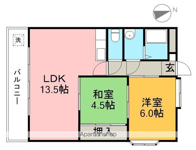 とさでん交通後免線 知寄町三丁目駅 徒歩7分 11階建 築35年(2LDK/7階)の間取り写真