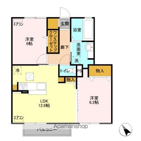 PREMIST COURT(2LDK/1階)の間取り写真