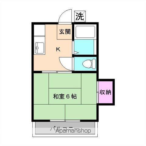 中山グリーンハイツA(1K/2階)の間取り写真