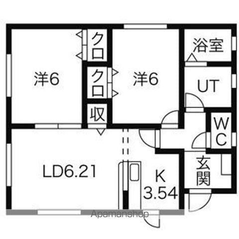 東北本線 花巻駅 徒歩26分 1階建 築23年(2LDK)の間取り写真