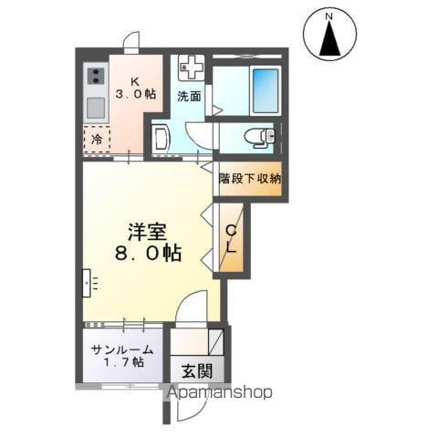 AVENIRⅡ(1K/1階)の間取り写真