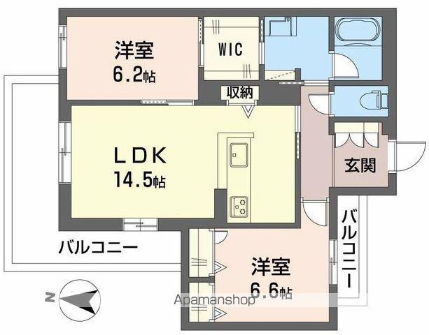 シャーメゾン クレスト ライフ(2LDK/2階)の間取り写真