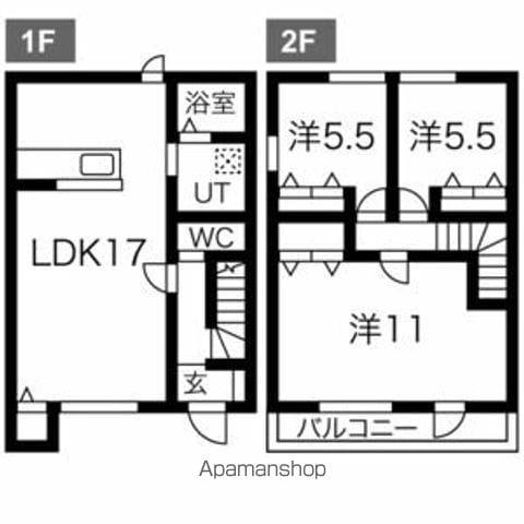 名鉄各務原線 六軒駅(岐阜) 徒歩5分 2階建 築19年(3LDK)の間取り写真