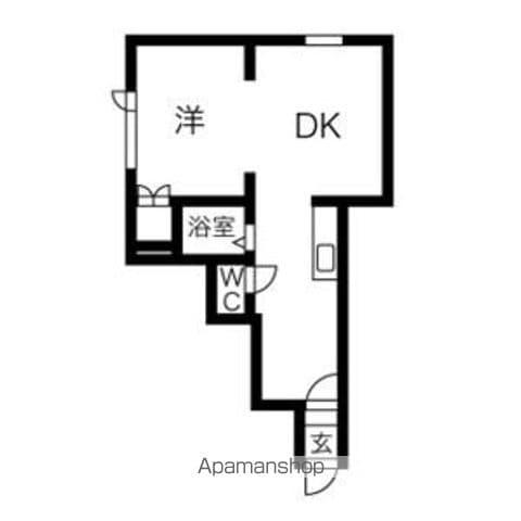キラメック知事公館Ⅰ・Ⅱ(1LDK/3階)の間取り写真