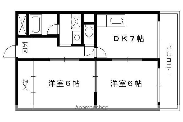 エステート堀川(2DK/8階)の間取り写真