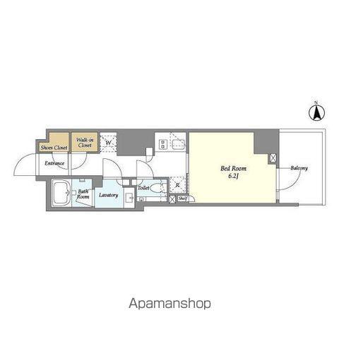 オーキッドレジデンス渋谷富ヶ谷(1K/10階)の間取り写真