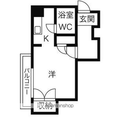 ネオウィスタリアⅠ(1K/3階)の間取り写真